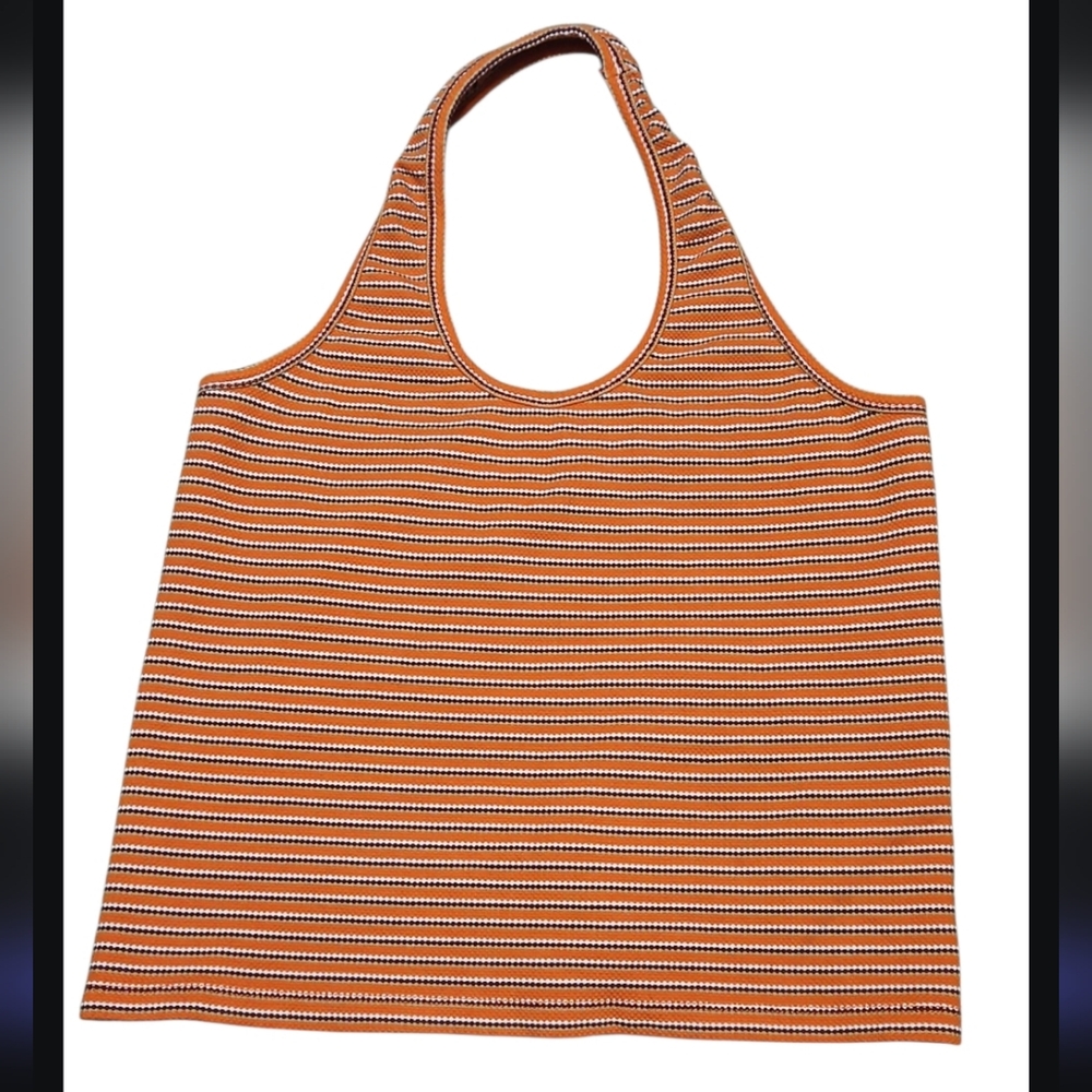 Anthropologie Pilcro Orange Striped Halter Top - Picture 4 of 7